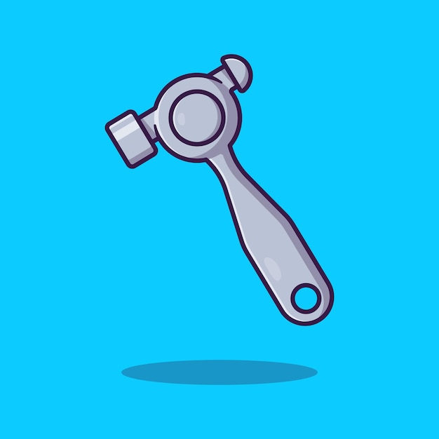 Tool maker hammer cartoon icon illustration tools object icon concept isolated flat cartoon style