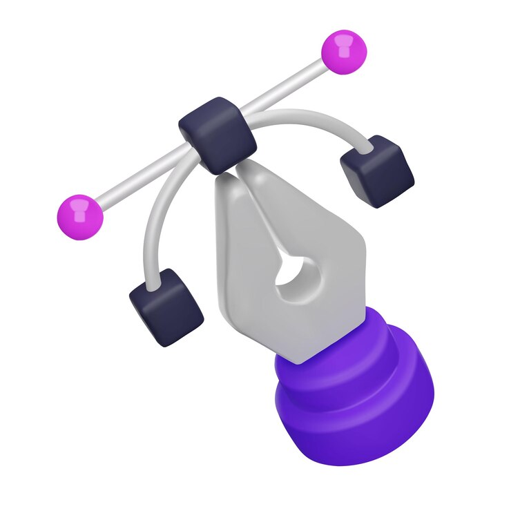 Vector tool pen web design instrument 3d vector render icoon geïsoleerde witte achtergrond