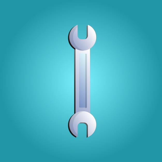 tool for repair and construction manual metal plumbing locksmith wrench on a blue