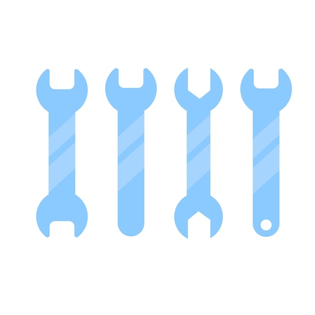 Tool set wrench Vector illustration