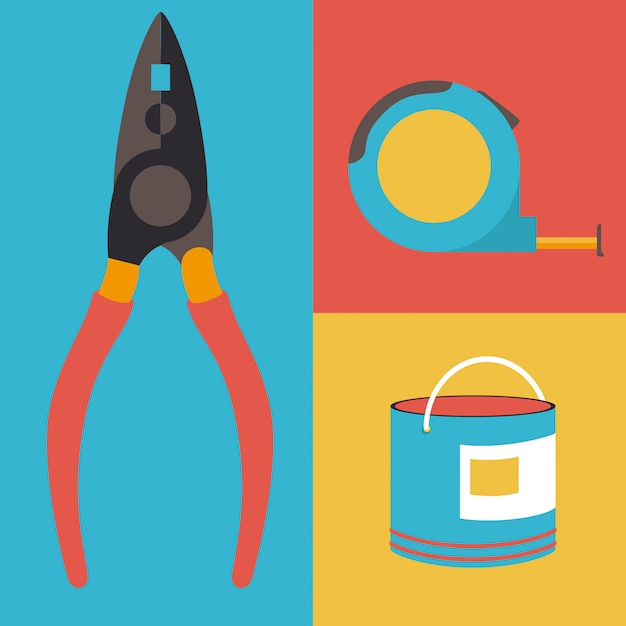 Tools design over colorful background 