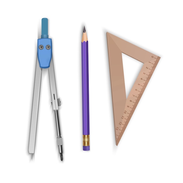 Tools of Drawing Compass Pencil and Ruler icon