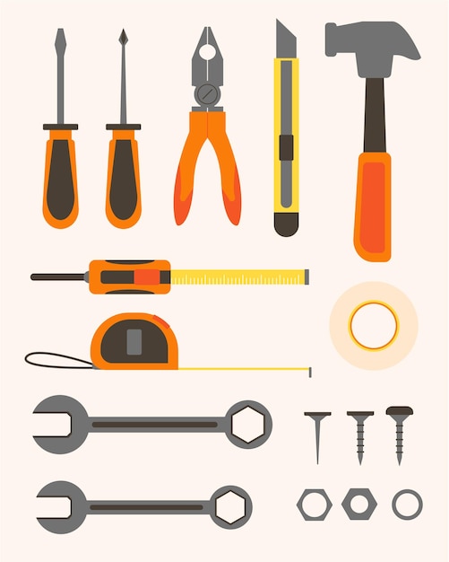 Vector tools elements diy tools craftsman gadget element vector