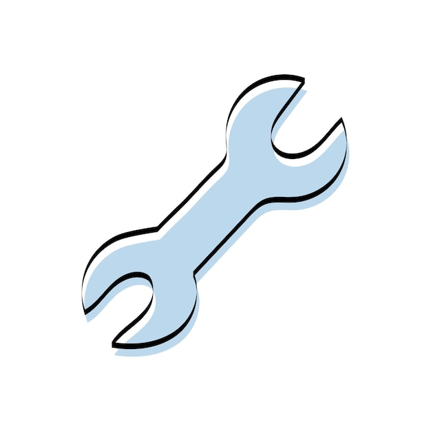 tools mechanic work to fix metal broken the icon Doodle vector black lines