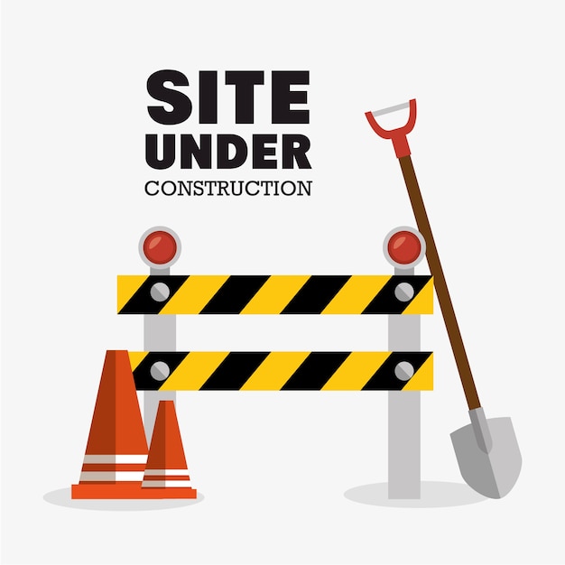 Vector tools site under construction design