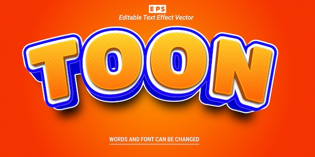 Vector toon 3d editable text effect with background vector