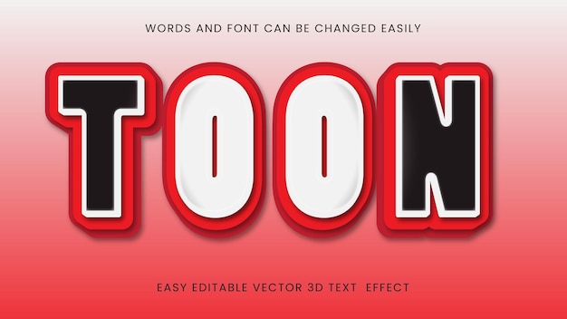 Toon 3d text style design