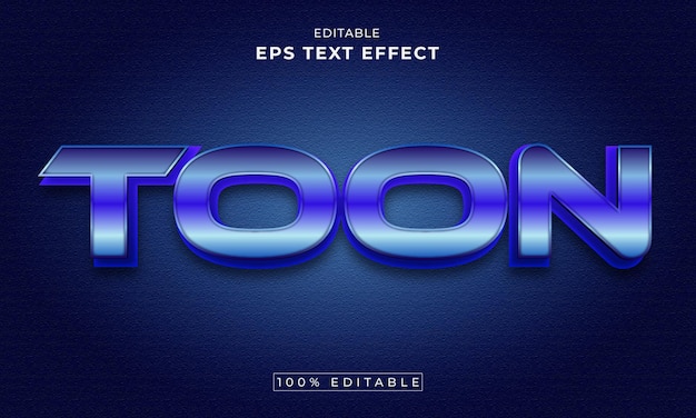 Toon editable 3d text effect premium vector