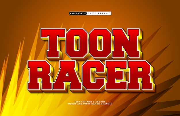 톤 레이서 (Toon Racer) 는 스피드 및 만화 텍스트 스타일을 가진 편집 가능한 텍스트 효과입니다.