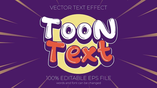 Toon text effect style eps editable text effect