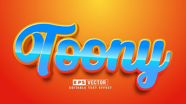 Toony 3d редактируемый текстовый векторный файл с милым фоном