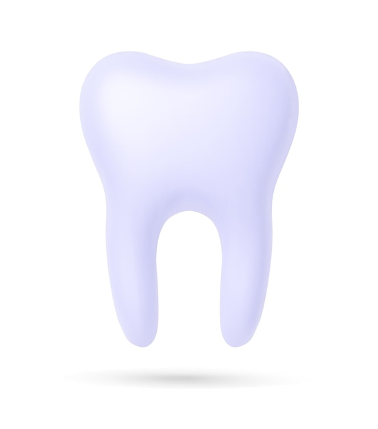 Tooth 3D render Dental medicine and health concept design element Vector EPS10 illustration