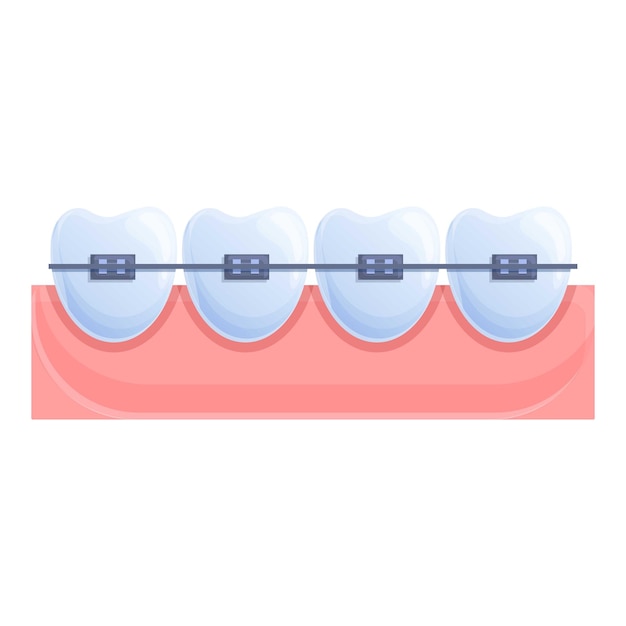 Vettore icona dentale delle bretelle dentali cartoon di bretelle dentali icona vettoriale dentale per il web design isolato su sfondo bianco