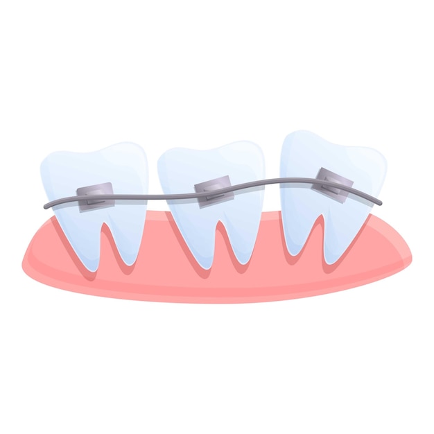 Vector tooth braces dentistry icon cartoon of tooth braces dentistry vector icon for web design isolated on white background
