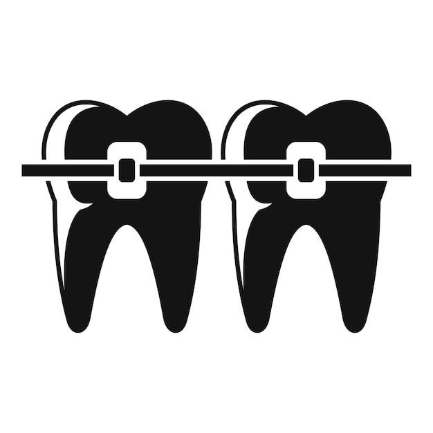 Vettore icona delle staffe dei denti semplice illustrazione dell'icona vettoriale delle staffe dei denti per il web design isolato su wh