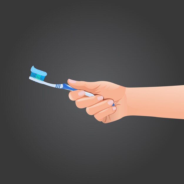 tooth brush holding hand