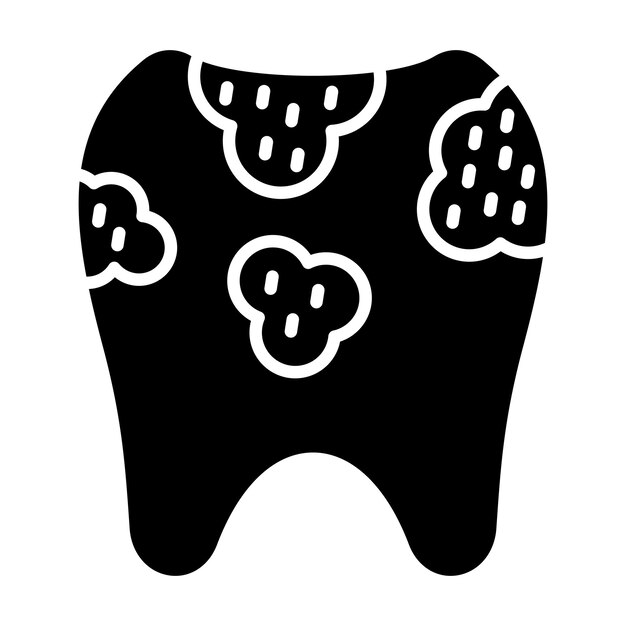 Tooth Carried Glyph Solid Zwarte illustratie