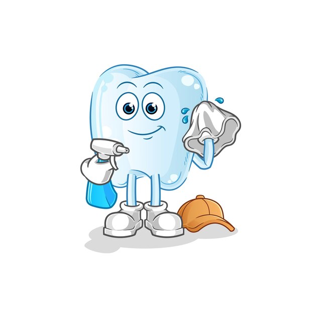 Tooth cleaner vector. cartoon character