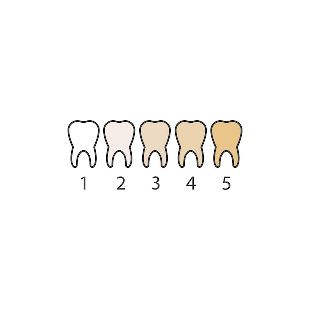 Tooth color level vector illustration