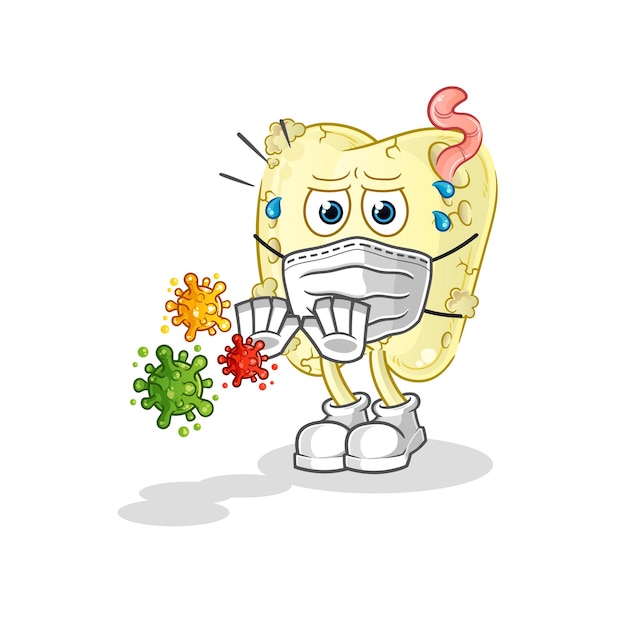 Tooth decay refuse viruses cartoon. cartoon mascot vector