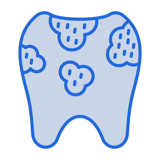 Tooth Decayed Blue Tone Illustration