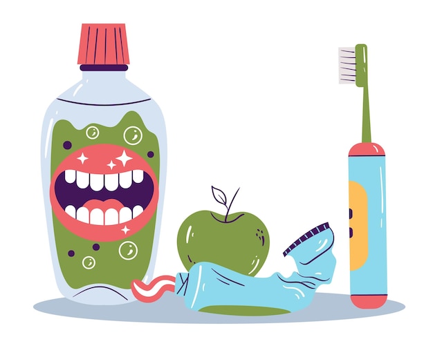 Tooth dental clean care product concept graphic design illustration