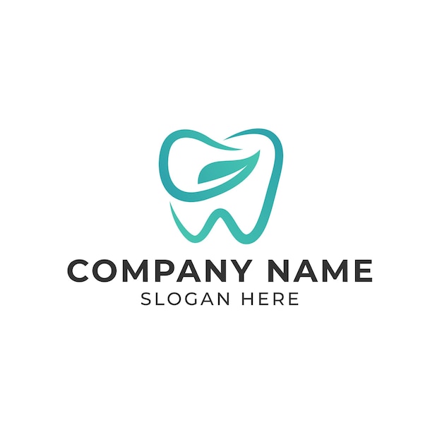 Tooth dental leaf logo