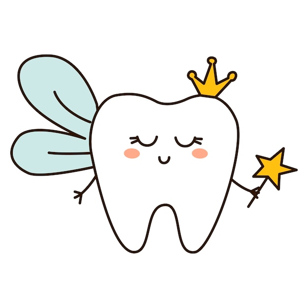 Tooth fairy vector cartoon illustration