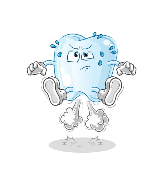 Tooth fart jumping illustration character vector