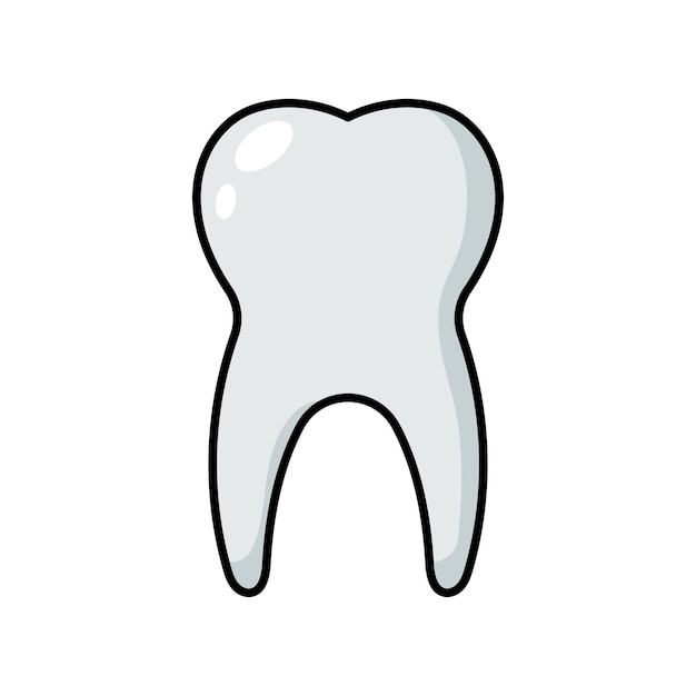 Vector tooth filled colour outline