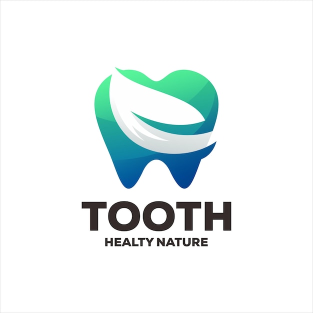 Tooth gradient mascot illustration logo design