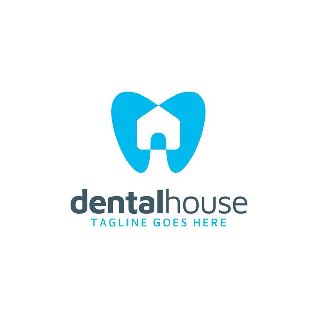 Tooth House, Teeth Home Care for Dentist Dental Dentistry Clinic logo design