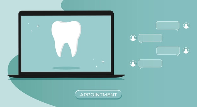 tooth icon Dentistry vector illustration Book an appointment profession web banner