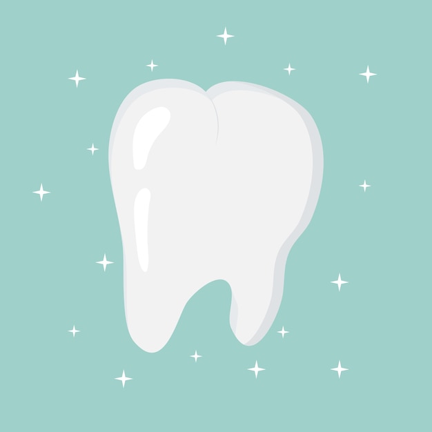 Vector a tooth icon in a flat design the silhouette of a tooth a vector design element of a website page