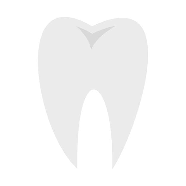 Tooth icon in flat style isolated on white background Dentistry symbol