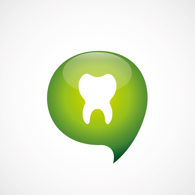 Vector tooth icon green think bubble symbol logo, isolated on white background