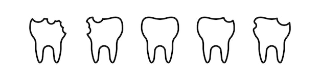 Tooth icon line design Vector dent cincept illustration in flat style