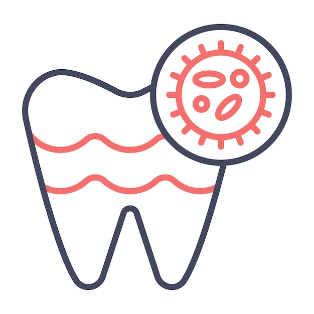 Stile di illustrazione del vettore di infezione dentale