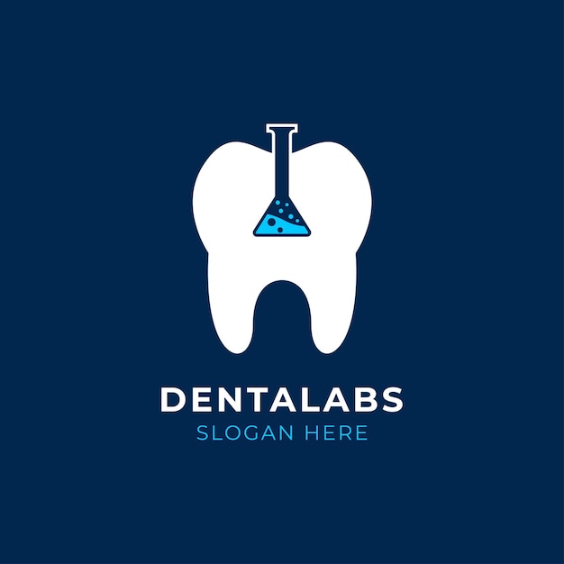 Simbolo del dente e dei laboratori per la cura dei denti del dentista o il logo del concetto di igiene orale