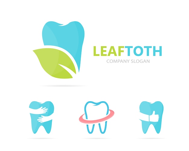 tooth and leaf logo combination.  