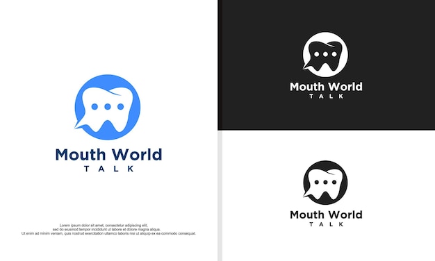 Tooth logo combined with chat bubble talk about oral health logo