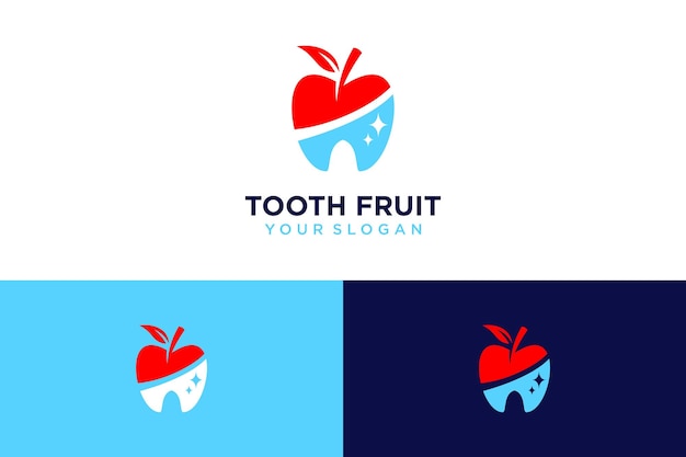 tooth logo design with fruit and care