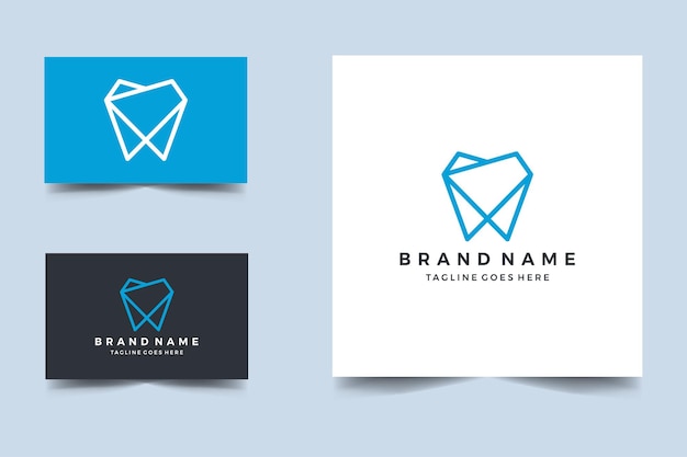 Tooth origami polygonal logo design