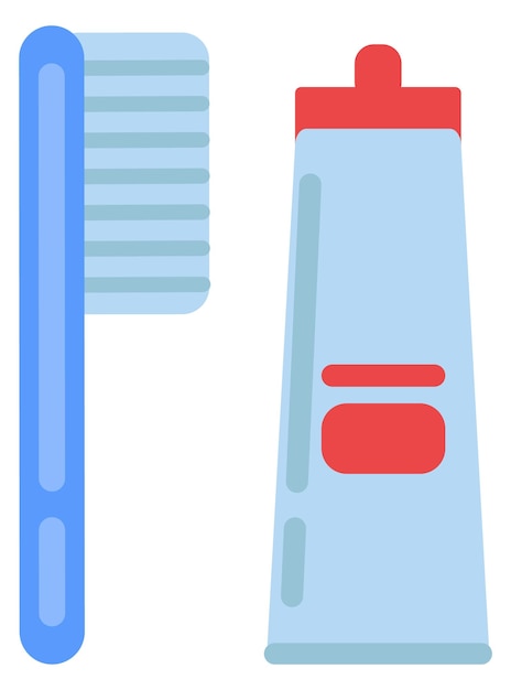 Зубная паста и щетка Ежедневная иконка цвета ухода за зубами выделена на белом фоне