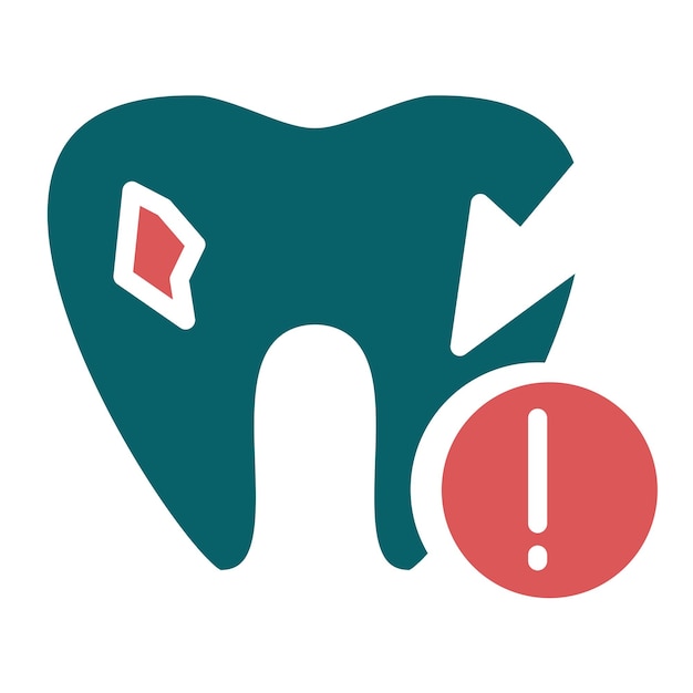 Vector tooth problem icon style