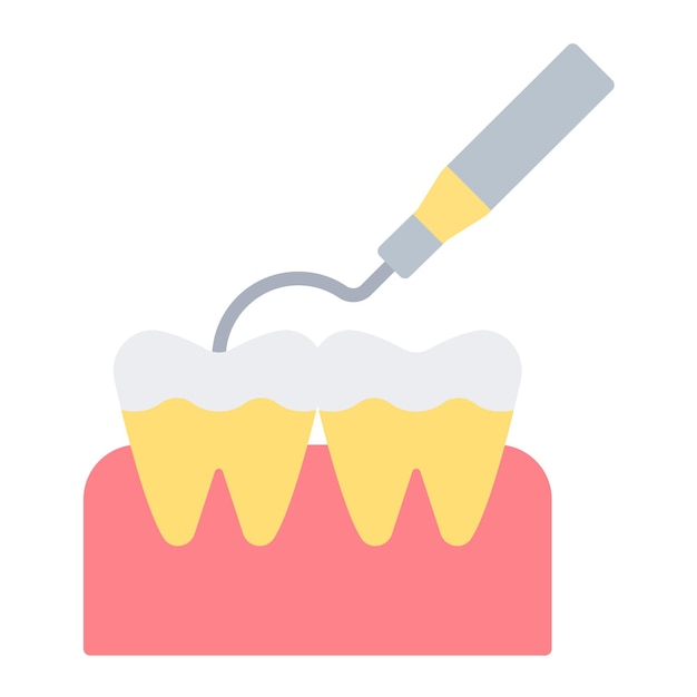 Tooth scaling vector illustration style