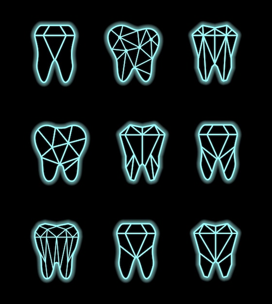 Tooth symbol set Vector illustration