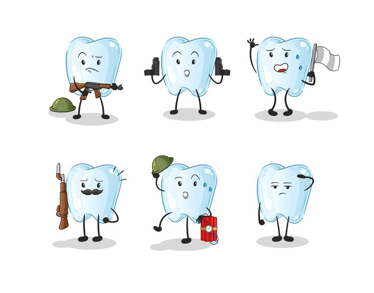 tooth troops character. cartoon mascot vector