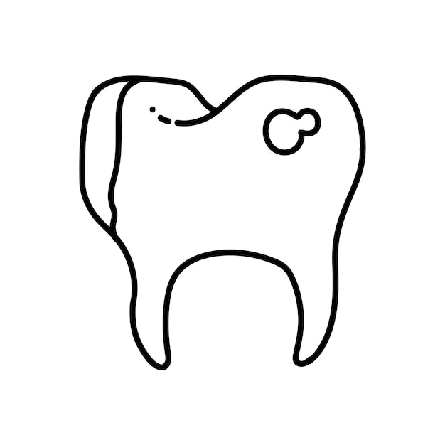 Tooth with ache icon hand drawn vector illustration