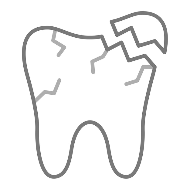 Vector a tooth with a picture of a broken tooth